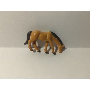 Small VTG Horse Figure JARU Plastic Tan and Black 3.5" Long